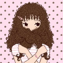 Illustration of a curly-haired girl